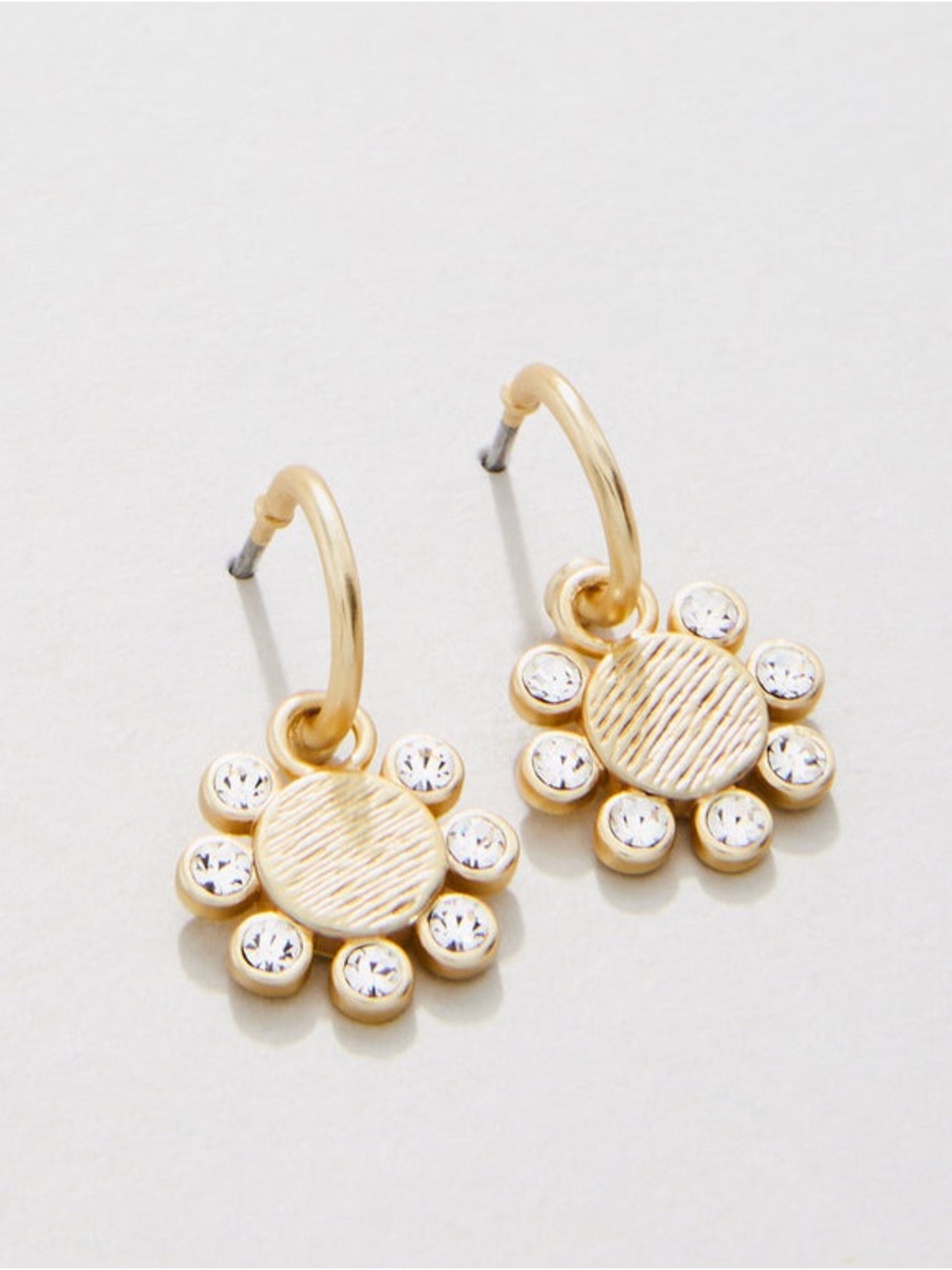 Spartina 449. Whirly Drop Hoop Earrings w/ Glass Crystal Accents